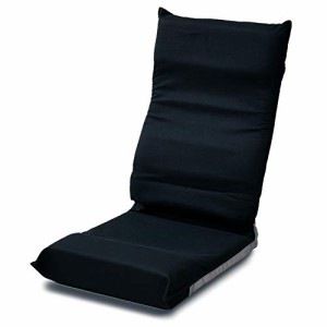 [山善] 座椅子 コンパクト (幅43*) リクライニング ハイバック 折りたたみ お尻がズレにくい 背もたれカーブ (腰サポート) ブラック IHZ-