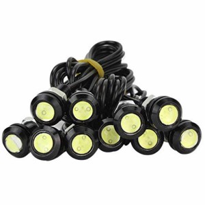 e-smile イーグルアイ LED ホワイト デイライト 車 牛目 18mm スポットライト ボルト型 防水 高輝度 埋め込み型 12V 10個セット