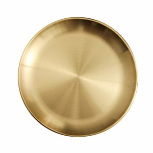 Aduson ステンレス トレイ 円形 ゴールド 23cm