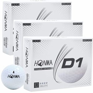 HONMA 本間ゴルフボール D1 2020モデル ホワイト 12球入り／ダース*3箱セット（合計36球）