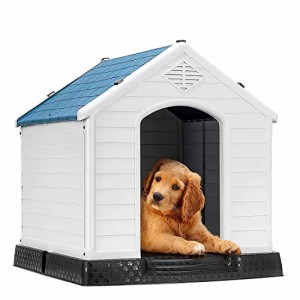 犬小屋 中小型犬用 大型犬用 組立式 ドッグハウス 犬舎 プラスチック製 通気性犬舎 防水素材 防風 防寒 防雨 換気 通気性 組み立て簡単 
