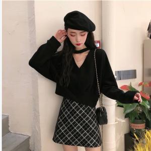 冬服 韓国 レディース Vネック 韓国ワンピース パーティードレス シースルー レース 黒 ブラック 白 ホワイト の通販はau Wowma ワウマ ベースキャンプ 商品ロットナンバー