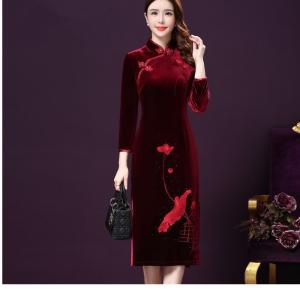 ワンピース ベロア チャイナ ロング 長袖の通販 Au Pay マーケット