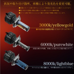 LED LEDバルブ H4 Hi/Lo 切替 12V 24V 車検対応 爆光 CREE 2個 ヘッドライト フォグランプ 無極性 3色