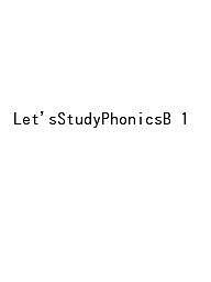 Let’sStudyPhonicsB 1