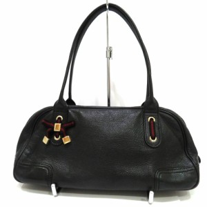 中古 グッチ プリンシー シェリー ボーリングバッグ ABランク 161720 ブラック レザー 黒 GUCCI レディース【西神店】 