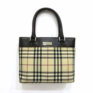 中古 バーバリー バッグ ハンドバッグ チェック ABランク キャンバス レザー レディース BURBERRY あす楽【西神店】