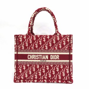 クリスチャンディオール ハンドバッグ トロッター  レッド系 キャンバス レザー Christian Dior  | 手提げカバン ロゴ バック ファッション 赤 ブランド Aランク