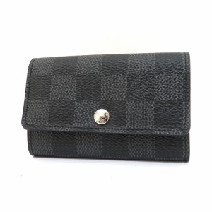 中古 ルイヴィトン ミュルティクレ6 キーケース ダミエ・グラフィット N62662 Aランク ブラック LOUISVUITTON【名谷店】