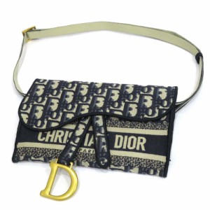 未使用 ディオール エンブロイダリー サドル スリムポーチ Sランク オブリーク ウエストバッグ Dior レディース【送料無料】【名谷店】