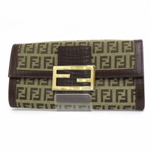 中古 フェンディ ズッキーノ 長財布 ABランク 二つ折り キャンバス×レザー FENDI【送料無料】【名谷店】