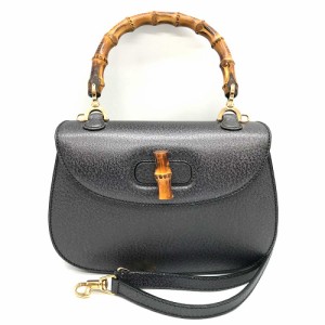 グッチ 2WAYバッグ バンブー ショルダーバッグ グレー レザー 000 2046 0188 Aランク GUCCI 中古 六甲道