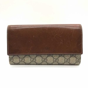 グッチ 長財布 GGスプリーム レザー 二つ折り 410100 B＋ランク ブラウン GUCCI 中古 六甲道店