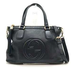 グッチ バッグ ソーホー トート ブラック 黒 ハンド 2way インターロッキングG Aランク レザー フリンジ 308362 GUCCI 中古 六甲道店