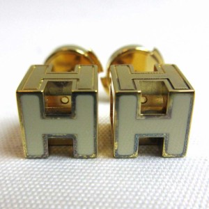 エルメス Hキューブ ピアス 金メッキ ゴールド ABランク HERMES 中古 六甲道店