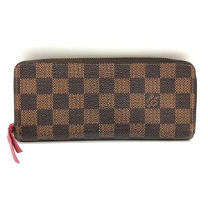 ルイヴィトン 財布 ポルトフォイユクレマンス 長財布 ラウンドファスナー エベヌ×スリーズ B＋ランク ダミエ N60534 LOUISVUITTON