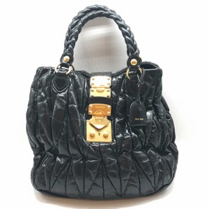 ミュウミュウ マテラッセ ハンドバッグ 2way ブラック MIUMIU ABランク 中古 六甲道店