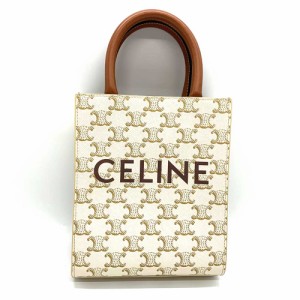 セリーヌ バッグ ミニ バーティカル カバ 2WAY Aランク 白 トリオンフ ショルダーハンド CELINE レディース 中古 六甲道店