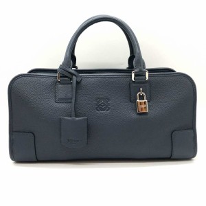 ロエベ ハンドバッグ アマソナ35 ネイビー 紺 アナグラム レザー Aランク LOEWE 中古 六甲道店