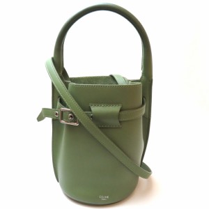 中古 セリーヌ ビックバッグバケット ナノ ハンドバッグ レザー ABランク カーキ 2Way ショルダーバッグ レディース CELINE【三田店】