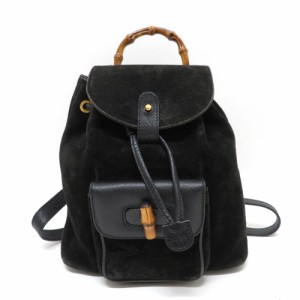 中古 グッチ スエード バンブー リュックサック ミニ ABランク ブラック 黒 003.1956 GUCCI レディース【名谷店】