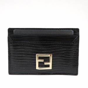 中古 フェンディ 小物 パスケース リザード柄 7M0155 Aランク ブラック FENDI メンズ レディース あす楽【送料無料】【三田店】