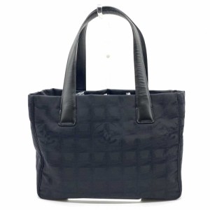 シャネル CHANEL ココトラベル GM 総柄 ココマーク ラージ トートバッグ PVC/レザー ブラック