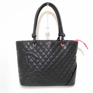 シャネル バッグ カンボンライン ラージ トートバッグ ブラック 黒 ハンドバッグ ABランク ソフトカーフ レザー A25169 CHANEL