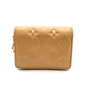 ルイヴィトン 財布 ポルトフォイユルー キャメル ライトブラウン Aランク モノグラムエンボス ラムレザー M81673 LOUISVUITTON