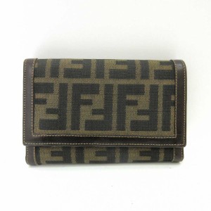 フェンディ FENDI 財布 レディース ブランド 二つ折り財布 エフイズ レザー カーキ ゴールド 8M0407 ラウンドファスナー