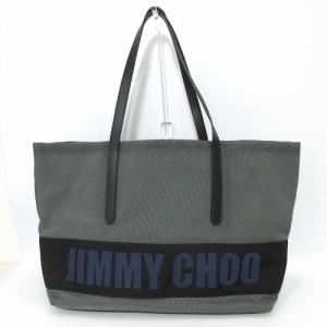 ジミーチュウ バッグ トートバッグ グレー系 ロゴ ABランク レディース メンズ ナイロン×レザー JIMMYCHOO