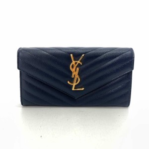 サンローラン 財布 カサンドラ ラージ フラップウォレット 長財布 YSL ABランク モノグラム キルティングレザー 372264 SAINTLAURENT