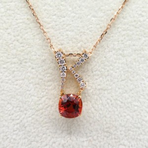 中古 K18 シトリン1.33ct ダイヤモンド0.15ct 約3.4g ネックレス ペンダント【神戸本店】