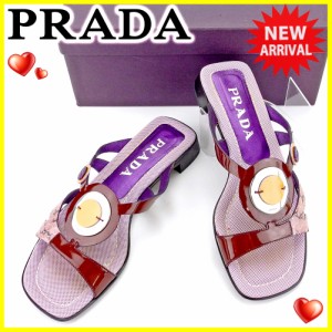 プラダ PRADA サンダル シューズ 靴 レディース ロゴプレート 【中古】 T4334の通販はau PAY マーケット - ブランドデポ