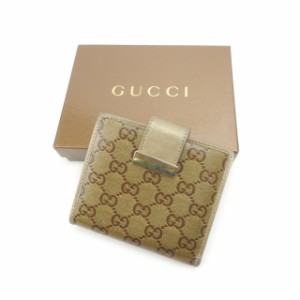 グッチ GUCCI Wホック財布 財布 小物 サイフ 二つ折り財布 レディース クリスタルGG 【中古】 G881の通販はWowma!（ワウマ