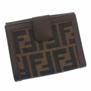 FENDI 二つ折り財布 ズッカ柄 BLUEBERRY-