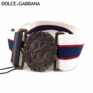 ドルチェ&ガッバーナ ベルト 太ベルト レディース メンズ マリンモチーフ ドルガバ ボーダー DOLCE&GABBANA 中古