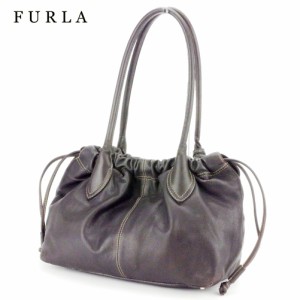 ラスト1点 フルラ トートバッグ トート ショルダーバッグ プレートタグ付き ブラウン ゴールド レザー FURLA バック 収納 バッグ