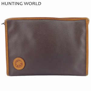 ハンティングワールド クラッチバッグ セカンドバッグ バッグ レディース メンズ エレファントマーク ロゴ HUNTING WORLD 中古