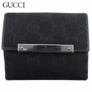 グッチ Wホック 財布 二つ折り ミニ財布 レディース メンズ 112716 GGキャンバス GUCCI 中古