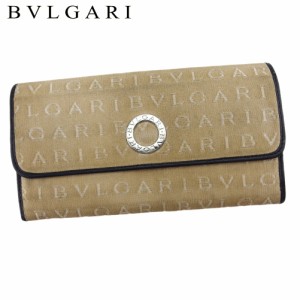 ブルガリ 長財布 二つ折り 財布 レディース メンズ ロゴマニア BVLGARI 中古