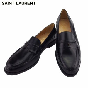 サンローラン ローファー シューズ 靴 レディース メンズ YSLロゴ SAINT LAURENT 中古