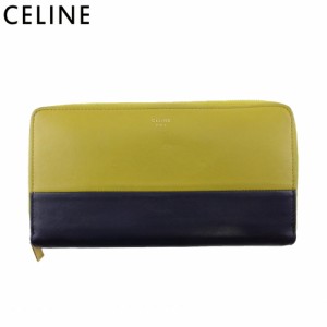 celine セリーヌ バイカラー 長財布 マスタード ネイビー