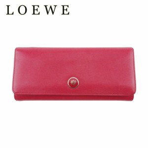 ロエベ 長財布 ファスナー付き 財布 レディース アナグラムボタン LOEWE 中古