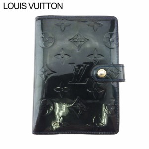 【老舗質屋】Louis Vuittonルイヴィトン　ヴェルニ手帳カバー【美品】クリーム×黒 小物