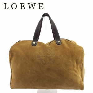 LOEWE ロエベ ナッパレザー アナグラム ハンドバッグ オレンジ ORANGE レザー スエード ゴールド金具  hand bag