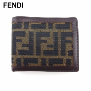 フェンディ 二つ折り 財布 二つ折り 財布 レディース メンズ ズッカ FENDI 中古