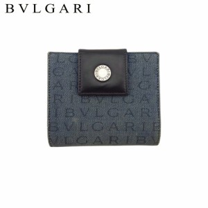 ブルガリ ミニ 財布 二つ折り 財布 メンズ可 ロゴマニア BVLGARI 中古