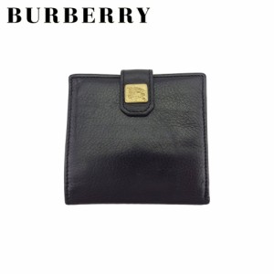 バーバリー 二つ折り 財布 ミニ財布 メンズ ホースプレート BURBERRY 中古