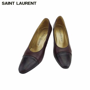 サンローラン パンプス シューズ 靴 レディース ♯36 ハイヒール パイソン調切替え SAINT LAURENT 中古